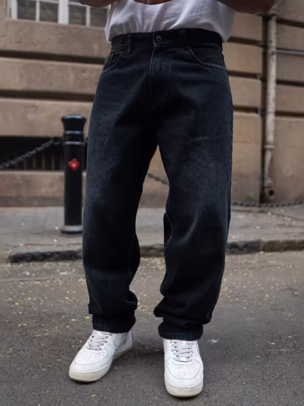 Black Baggy Fit Denim Jeans