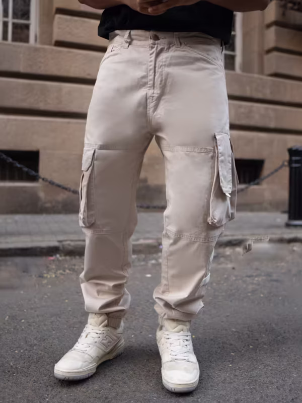 Cream Regular Fit Cargo