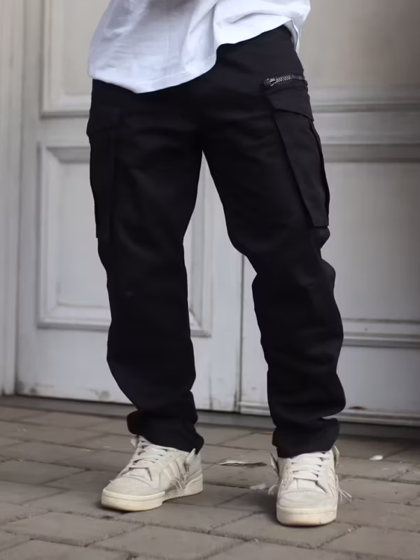 Black Regular Fit Cargo Pant