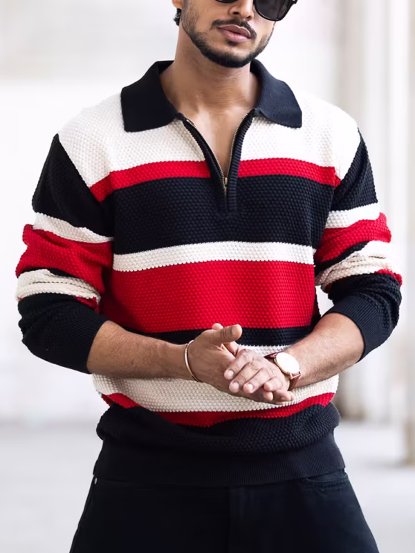 Multi Colour Regular Fit Full Sleeves T-Shirt