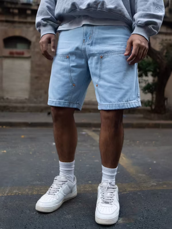 Ice Blue Denim Shorts