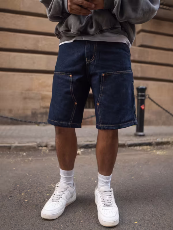 Cream Baggy Cotton Shorts