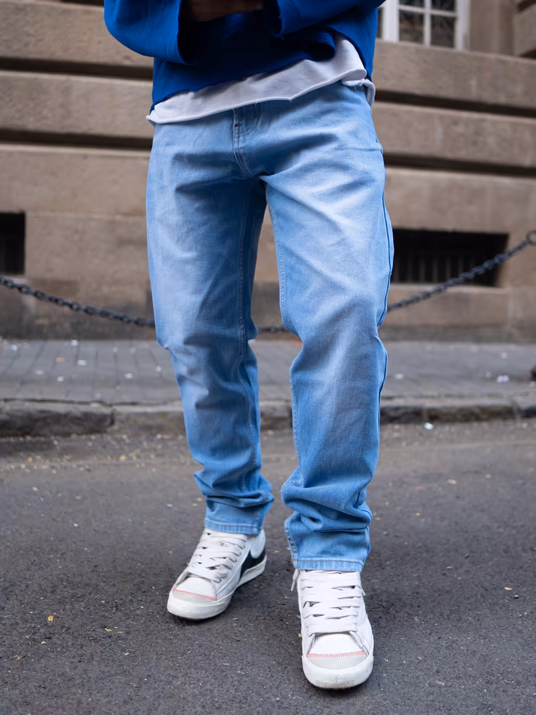Sky Blue Regular fit Denim Jeans