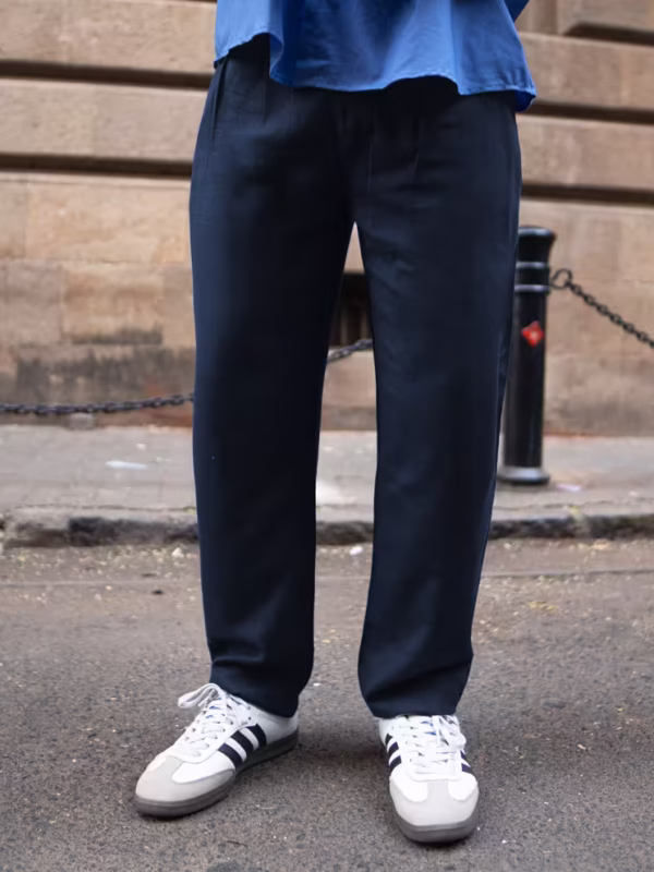 Navy Linen Pant