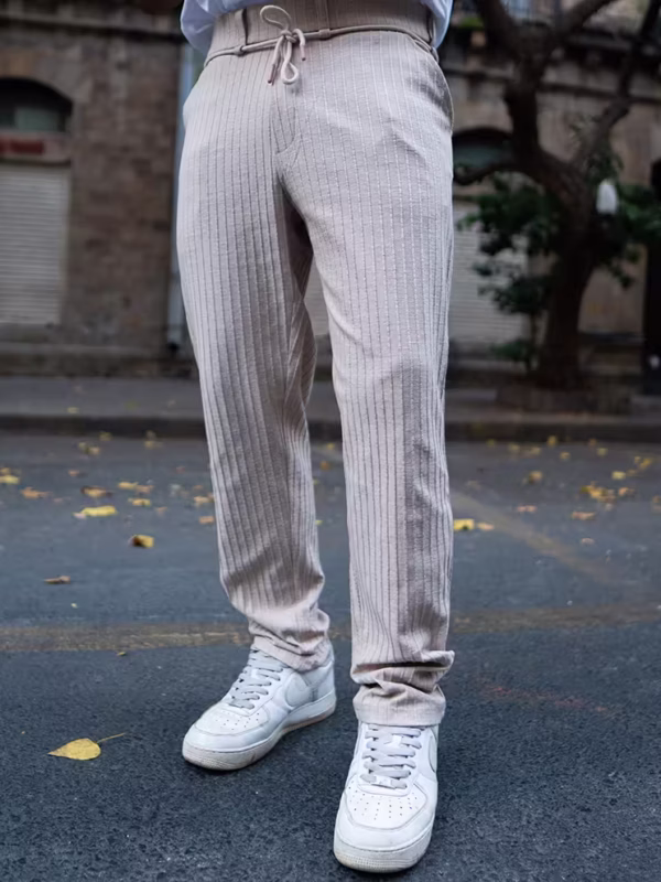 Beige Rib Knit Pant